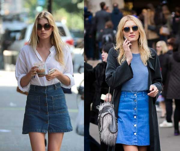 Que porter avec une jupe en jean : des images élégantes et des solutions photo avec un mini