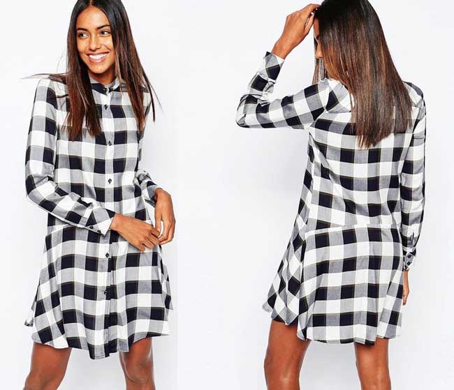 Robe chemise à carreaux