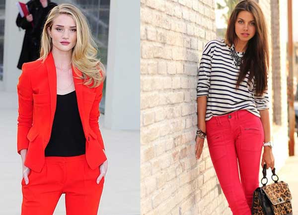 Comment porter un pantalon et un jean rouges