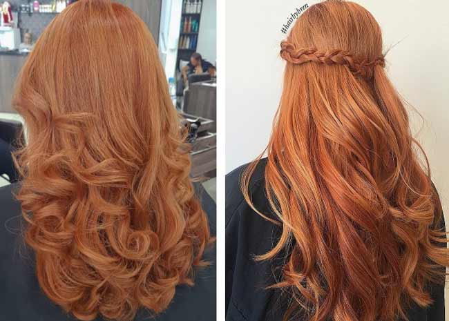 Exemples de teintures capillaires couleur cuivre