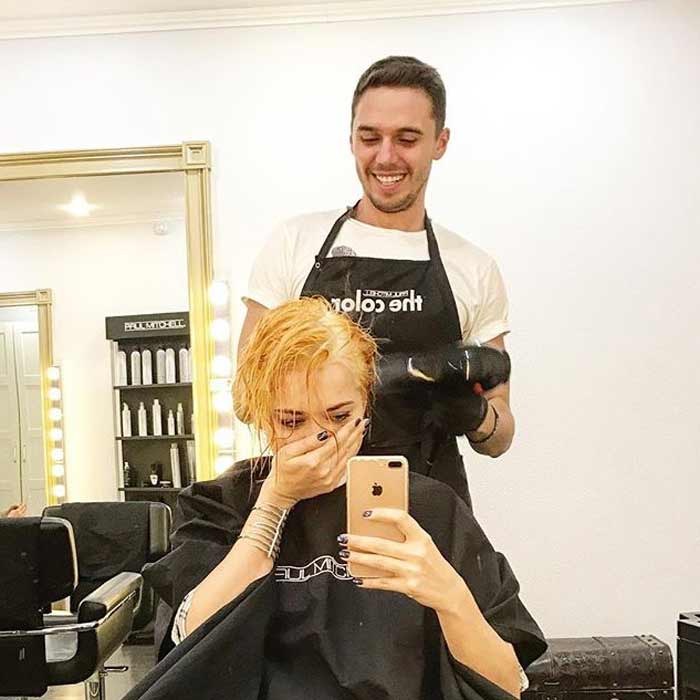 Nouvelle couleur de cheveux de Nastasya Samburskaya