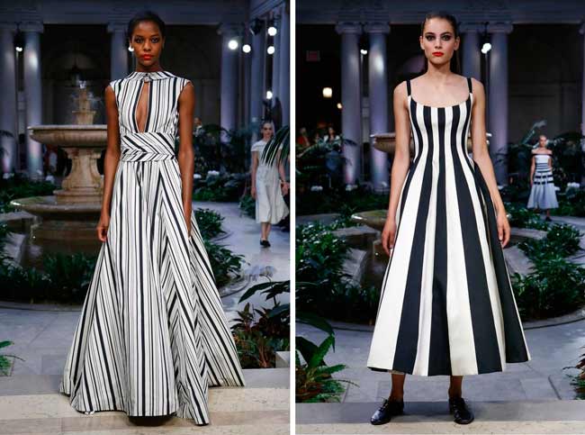 Robes imprimé rayure CarolinaHerrera