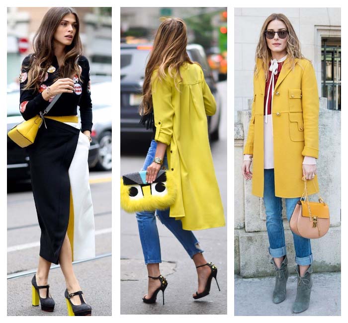 Couleur jaune froide dans les vêtements qui convient