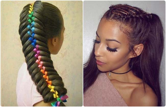 Rubans de satin colorés en forme de coiffure corset