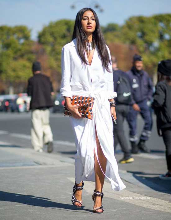 Robe mi-street blanche