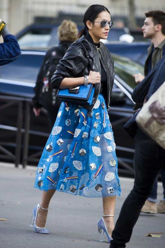 Jupe midi imprimée style chic