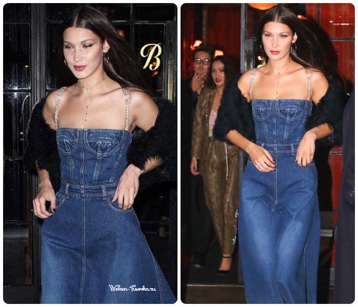 Robe d'été en jean avec corset, mode 2026, Bella Hadid