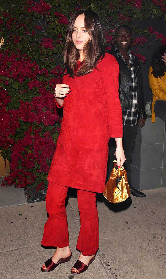 Robe sur pantalon ton sur ton