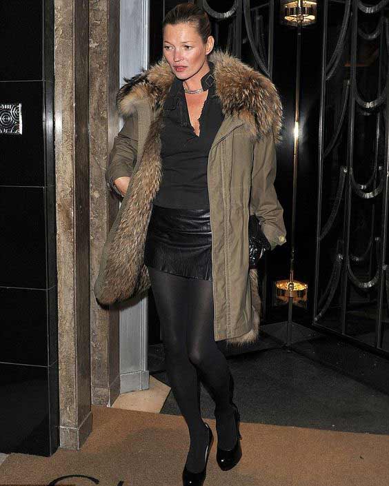 Parka avec fourrure sur une célébrité