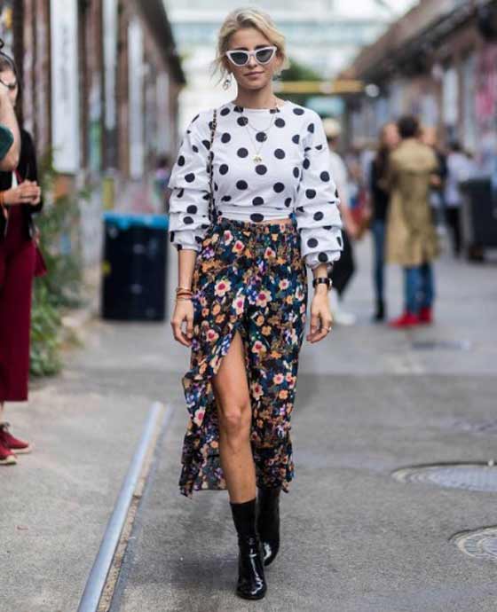 Pois + fleurs imprimées