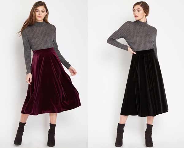 Pull + jupes en velours