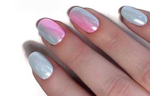 Brillance miroir sur les ongles courts
