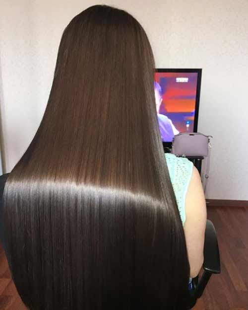 Cheveux après la procédure de polissage des cheveux