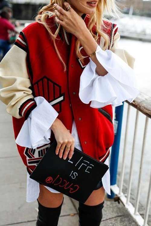 Bomber + blouse blanche