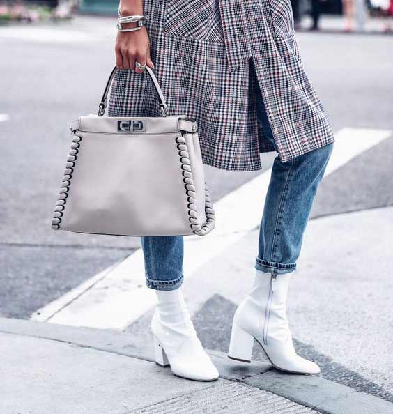 Robe à carreaux + jean