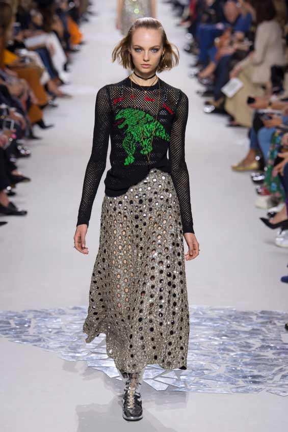 Jupe à paillettes métallisées