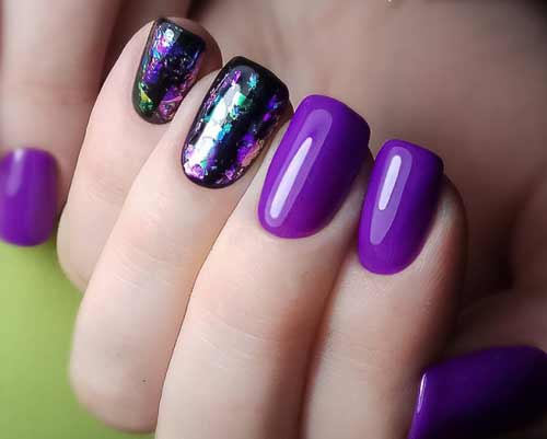 Manucure UltraViolet avec papier d'aluminium