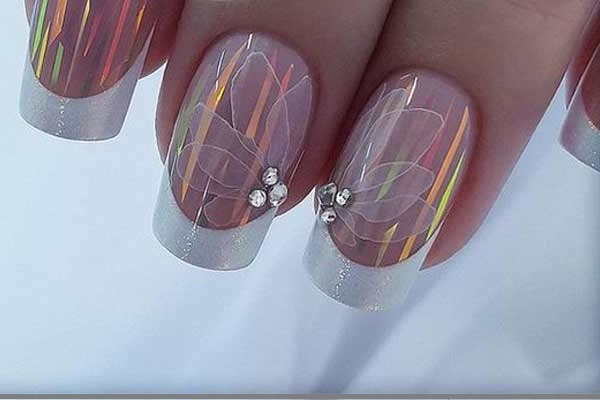 Conception des ongles du nouvel an blanc 2026