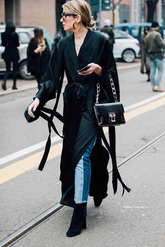 Robe portefeuille avec look jean 2026