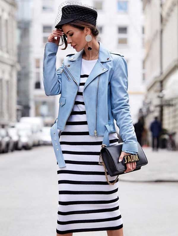 Robe avec tenue à rayures