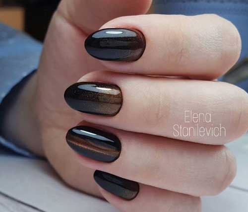 Couleur manucure noir + marron