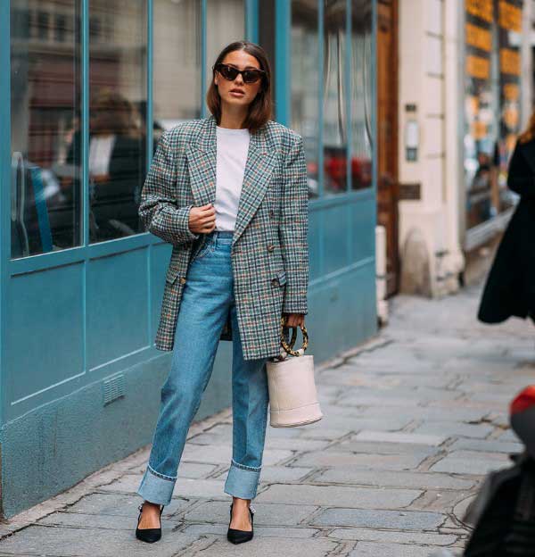 Jean taille haute avec revers 2026