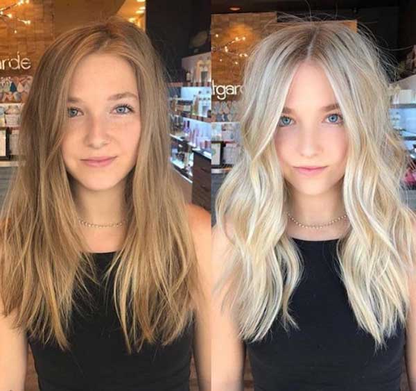 Exemples de balayage blond