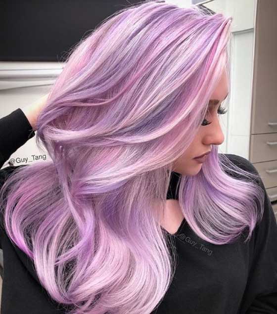 Coloration rose lilas