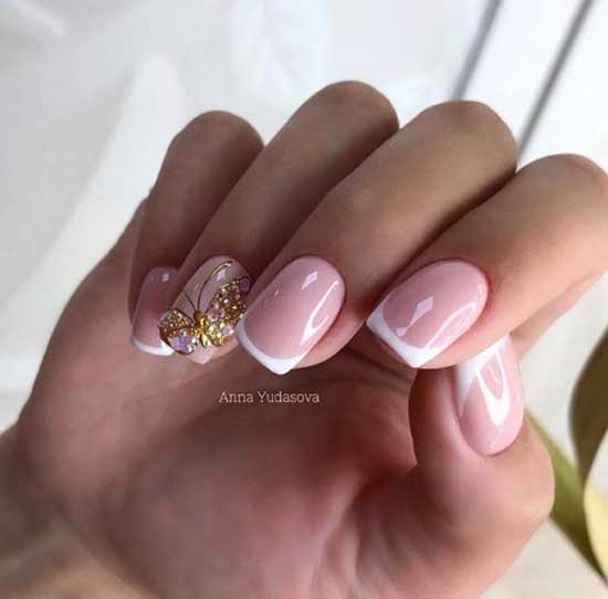 Français, papillon en fonte et strass