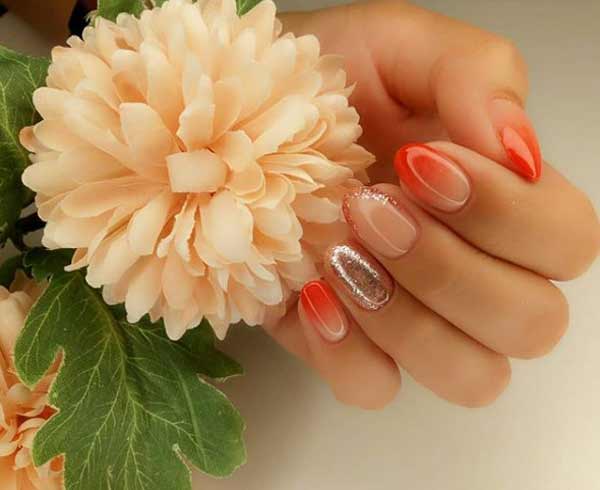 Manucure orange - dégradé