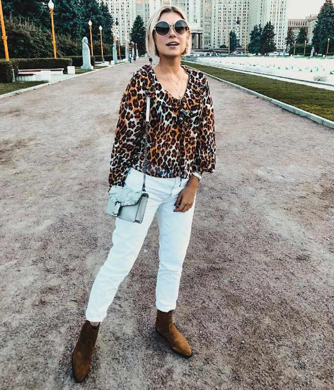 Chemisier tendance à imprimé animalier