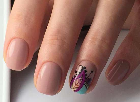 Feuille sur un ongle