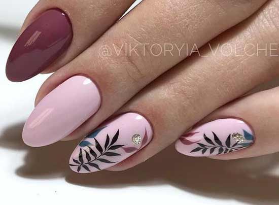 Motif et couleurs d'automne en manucure