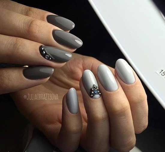 Manucure grise automne avec frotter