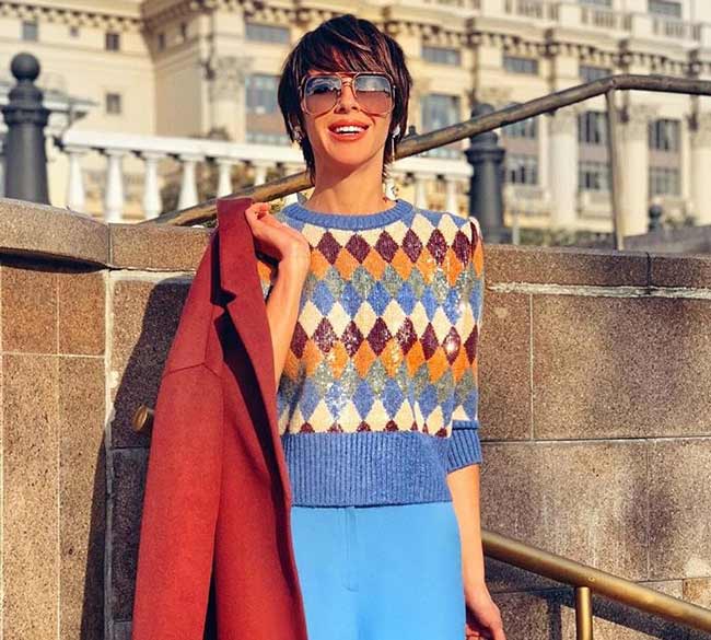 Pull à motif losanges