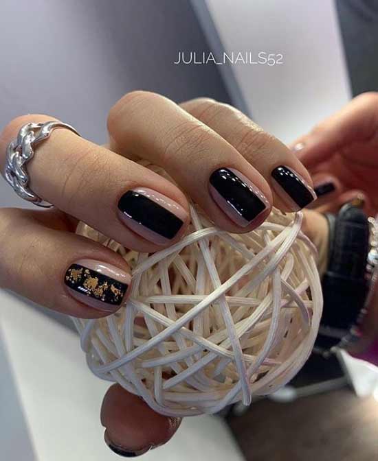 Manucure noire du nouvel an