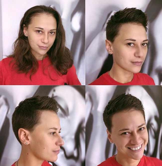 Coupe de cheveux super courte pour cheveux ondulés