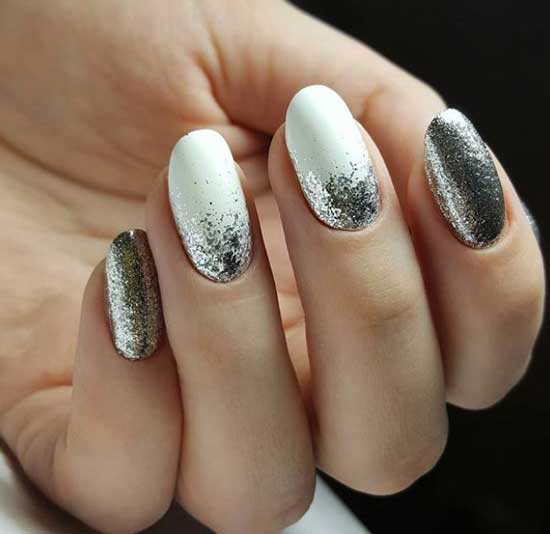 Belle manucure d'hiver blanche