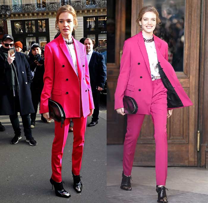 Costume pantalon à la mode Natalya Vodianova 2026