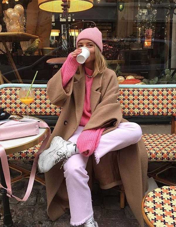 Marron dans les vêtements + rose