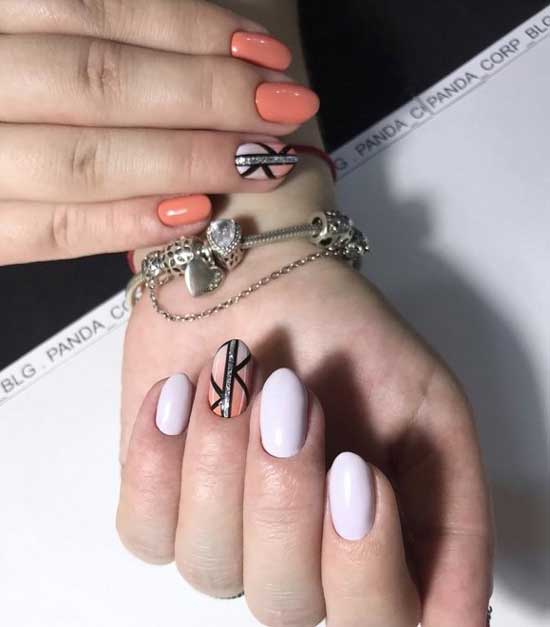 Dessin géométrique avec des peintures en manucure 2026