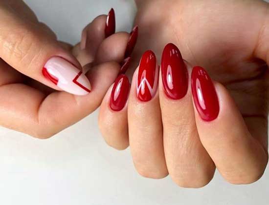 Manucure rouge + beige 2026