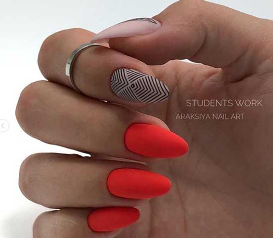 Manucure de couleur rouge-orange 2026