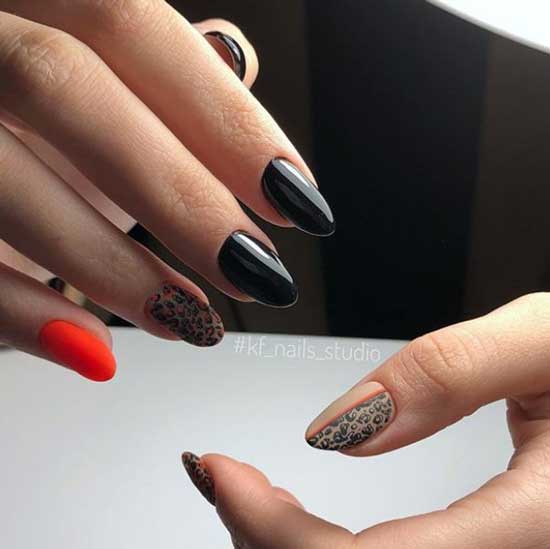 Manucure léopard à rayures