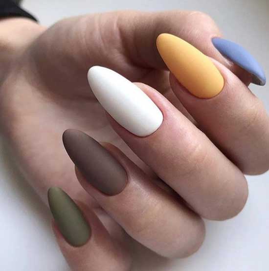 Manucure mate multicolore
