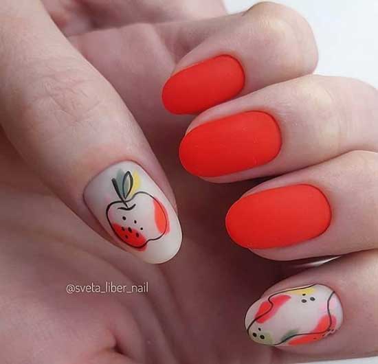 Dessins lumineux en manucure mate