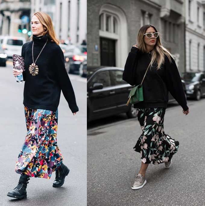 jupe longue à imprimé floral looks 2025-2026