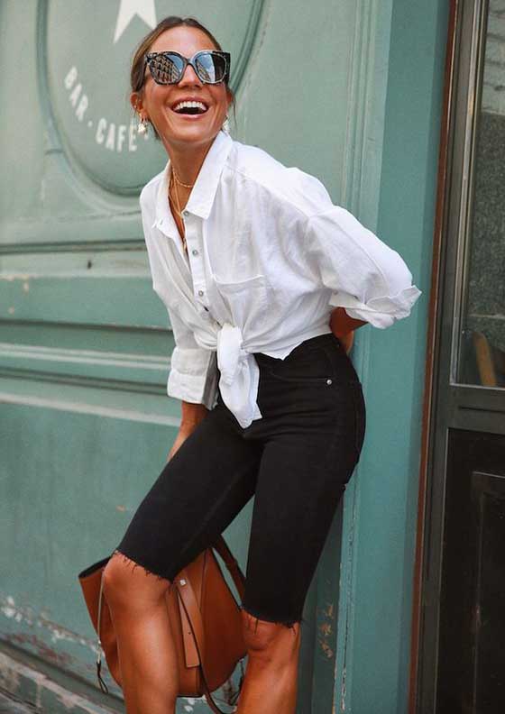 Short cycliste en jean avec quoi porter