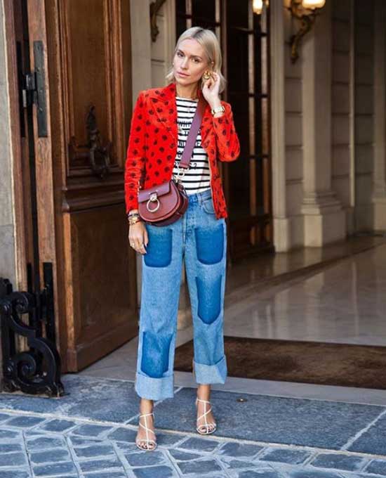 Jeans avec une veste et un gilet lumineux