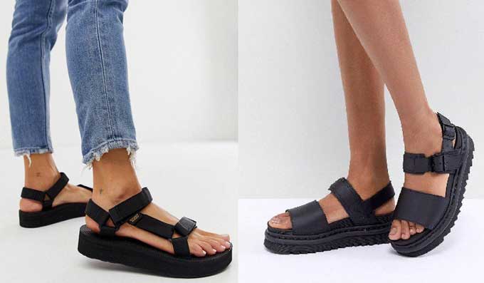 Sandales de sport à semelles larges